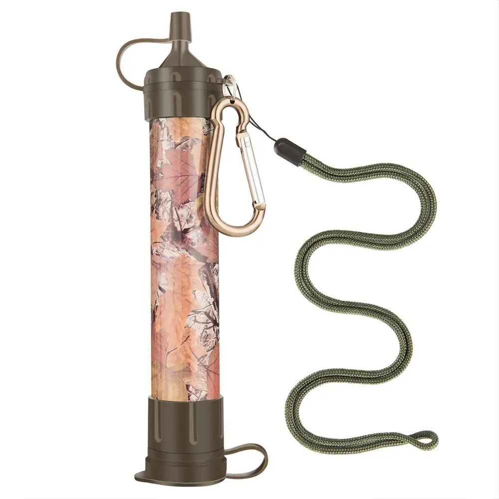 Portable Water Purifier Outdoor Camping Hiking Personal Water Filter Straw Emergency Survival Gear