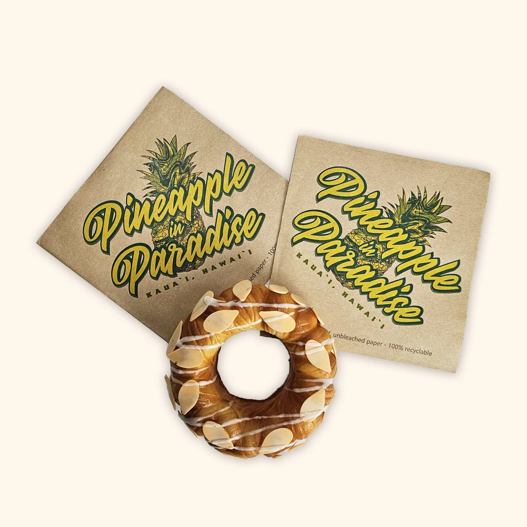 wholesale custom Printed Double Open Pocket Oilproof GreaseProof Bread Burger Sandwich Donuts Triangle Shaped Paper Bag