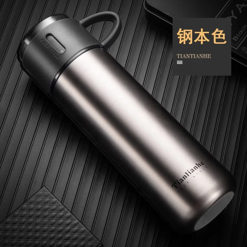 Black Thermo Bottle With Lid Stainless Steel Vacuum Flasks For Tea Thermo Mug Business Thermocup