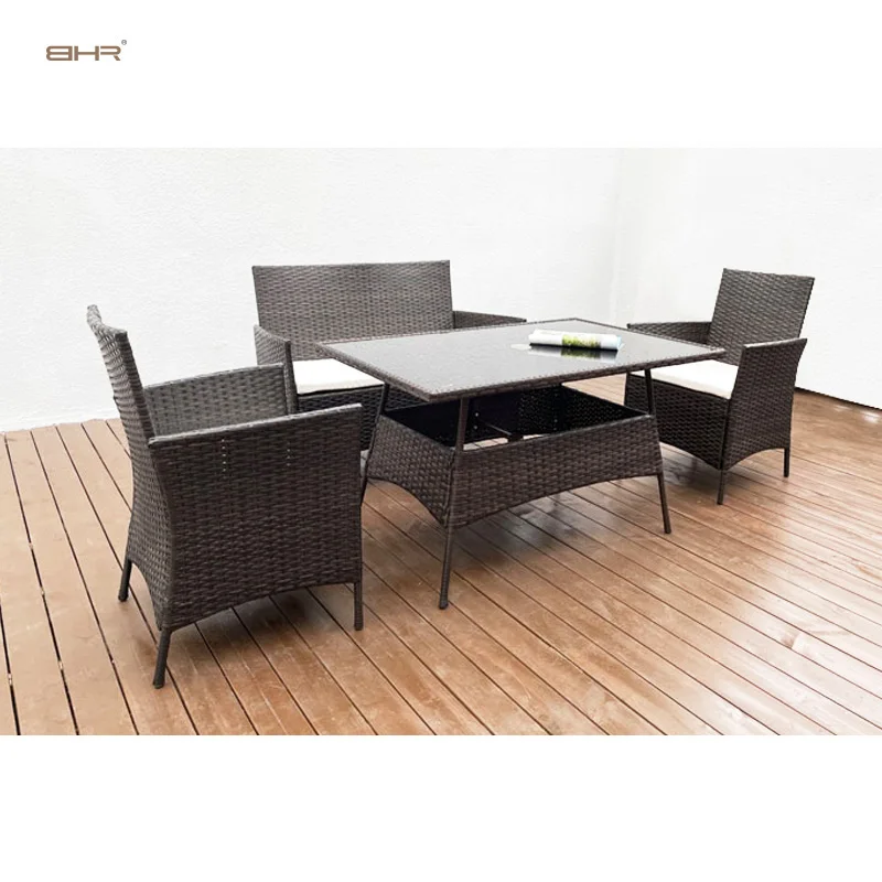 High Quality Corner Rattan Garden Dining Nordic Wicker Arm Cheap Rattan Furniture Outdoor Furniture Outdoor Sofa Garden Set BSCI