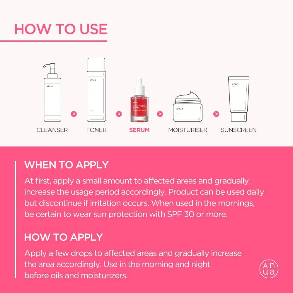 Anuaa Nicotinamide 10% + TXA 4% Dark Spot Corrector Essence Skin Serum Hyperpigmentation Brighten Korean Liquid Face Female