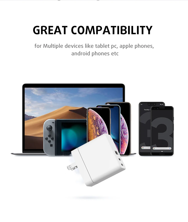  TURSDA S24 лучший мини-размер 120 Вт Зарядное устройство GaN Tech US вилка USB C порты x2 и Быстрая зарядка A порт