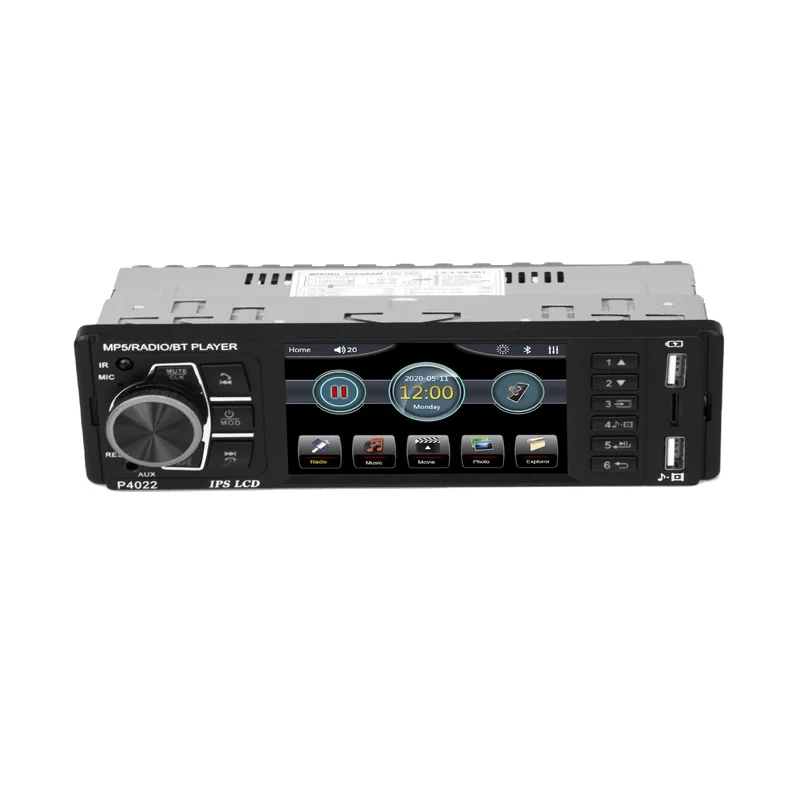 Автомагнитола WIMAFUN1Din, IPS-экран 3,8 Дюйма, автоматический видеопроигрыватель radioMP5, хост, USB, AUX, FM, BT, стерео, аудио приемник