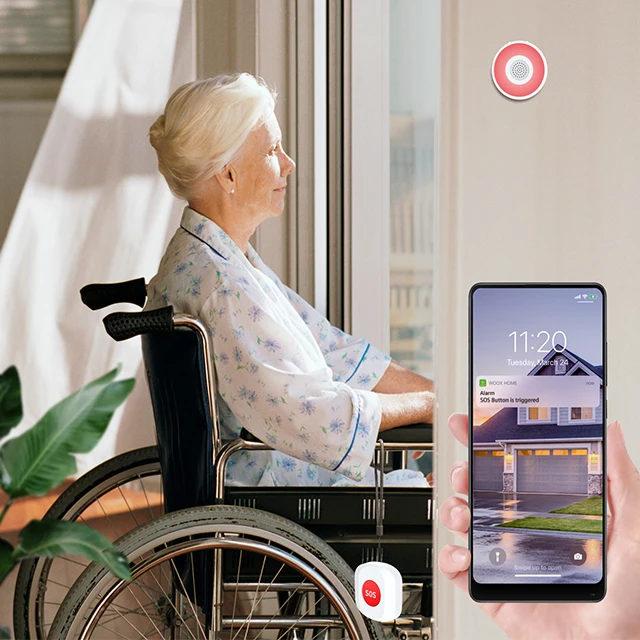 Factory Price Zigbee smart Emergency Panic SOS Button With TuyaSmart APP Controlled tuya smart SOS button