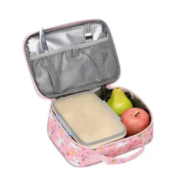 Kids Polyester Thermal Insulated Lunch Box with Waterproof reusable lightweight Feature  Cooler Bags for School or Picnics