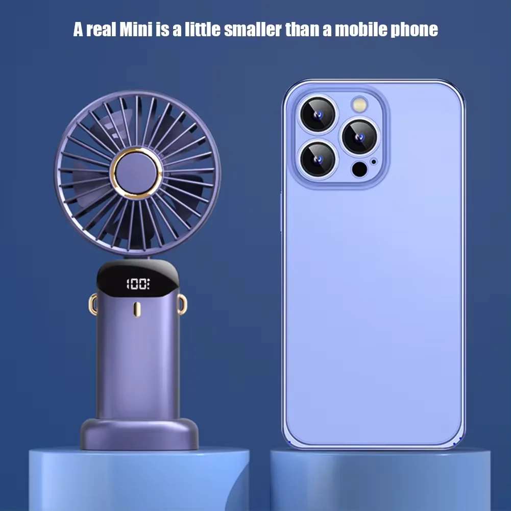 2024 Summer Customized Logo Small Size Usb Fan Stand Table Desktop Mini Cooling Fan Rechargeable Portable Hand Fan