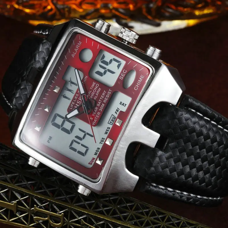 Men AD0930 Reloj Digital Sport Watches Analog Digital Quartz 3ATM Waterproof Dive Fashion Military Watch Relogio Male Clock