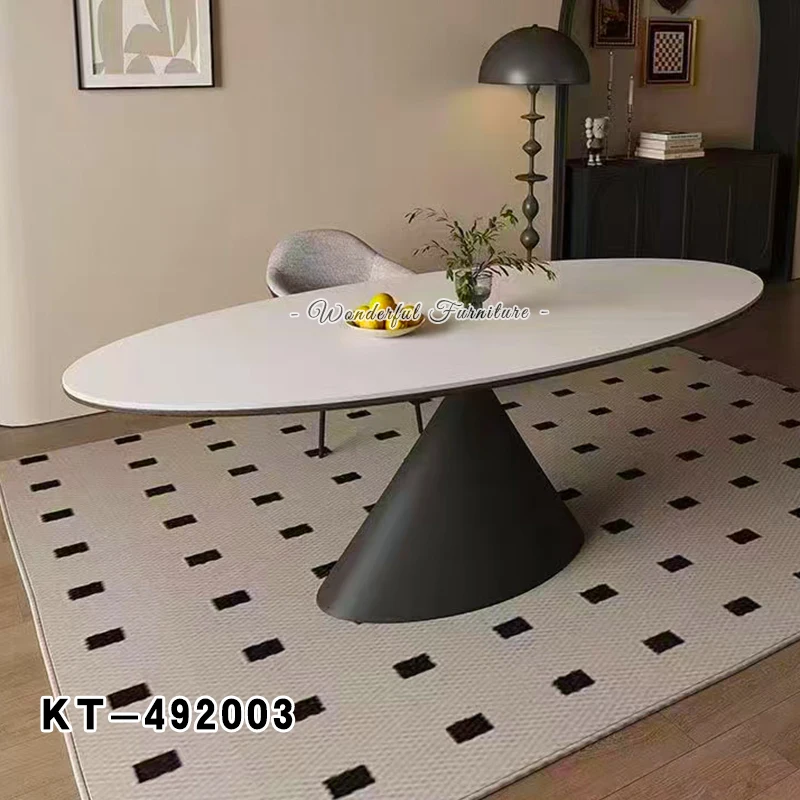 Manufacture Retro Style Dinner Table Home Furniture Big Size Oval Round Dining Table