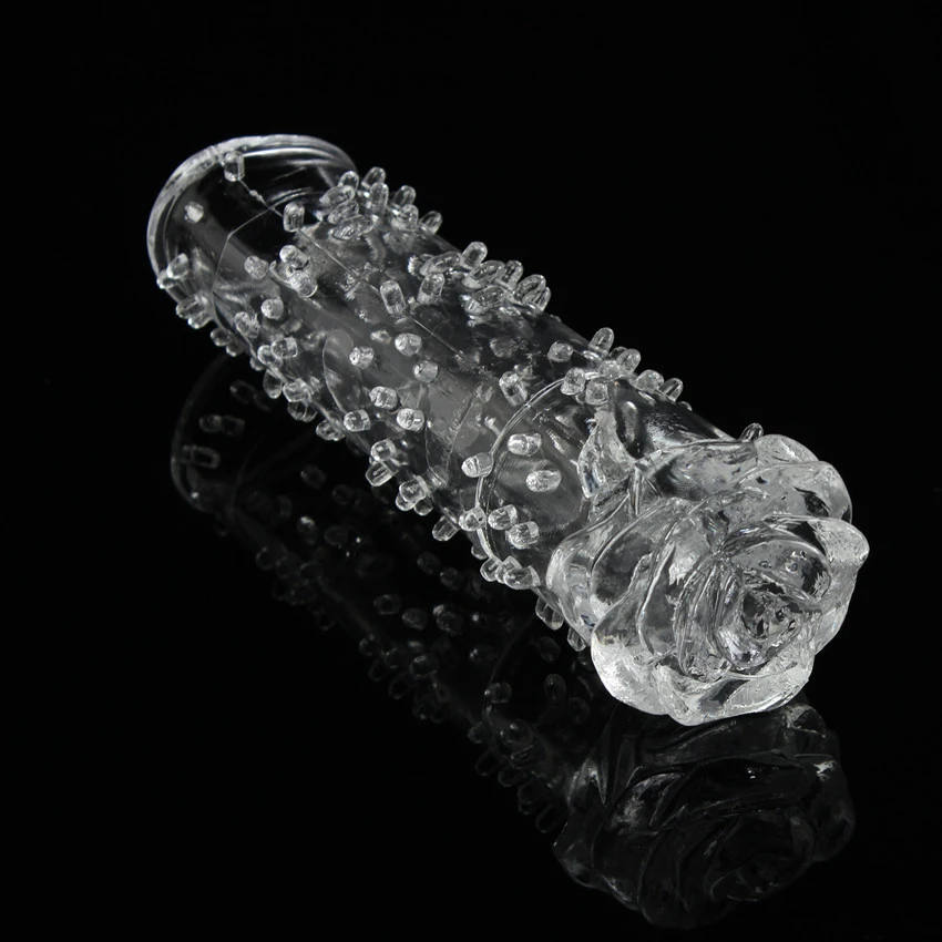 crystal delay condom extender enlargement penis lasting sex longer extra time for male