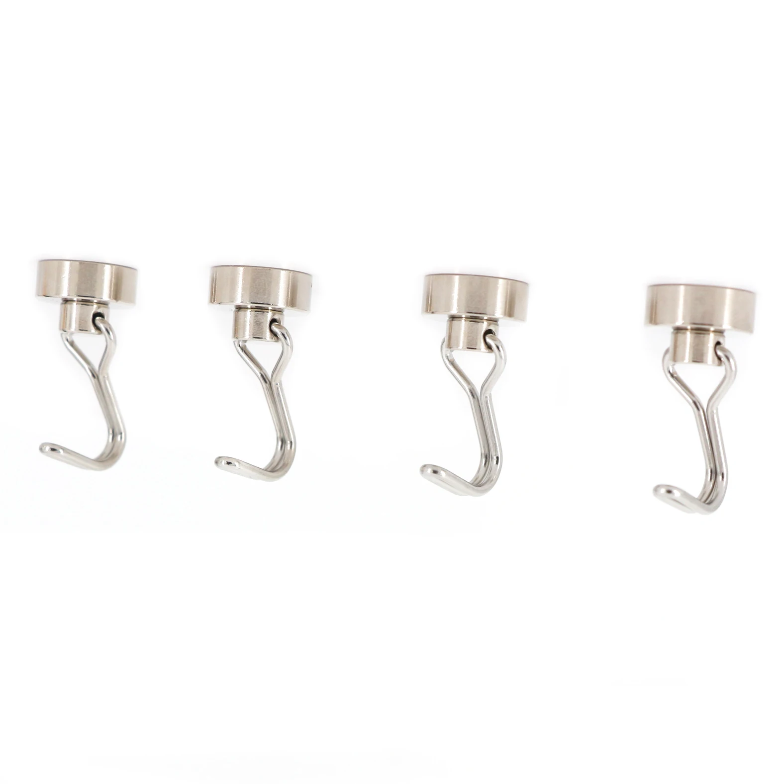 17.6lbs 8kg D16mm Neodymium Pot Magnet with Magnetic Swivel Hooks