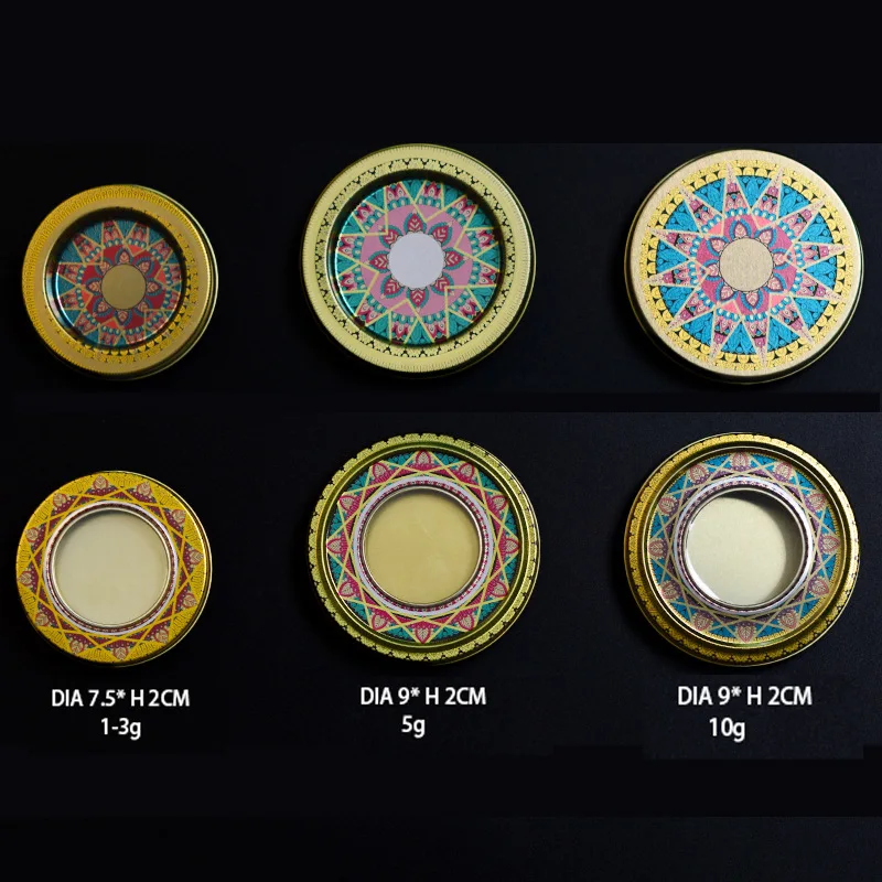 Wholesale Custom Saffron Packaging Box Luxury Metal Gift Container  Small Round Saffron Tin Box