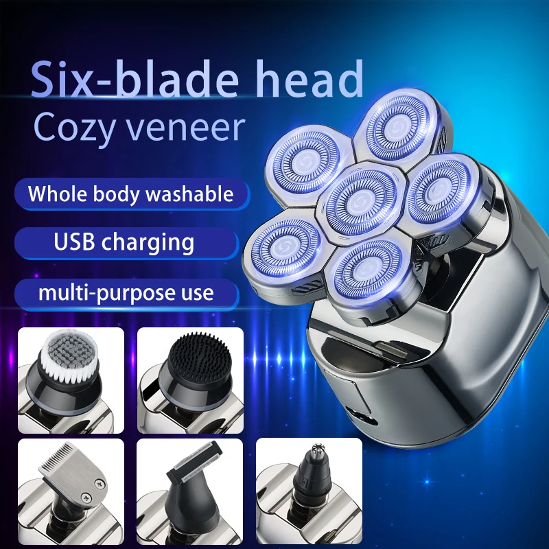 LK-8820 4D Micro Smart Cordless Razor Guards Replaceable Head detachable Clipper Grooming beard shaver set for