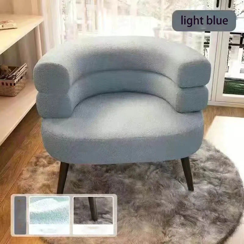 Lamb fleece Lazy sofa Chair Single living room Bedroom balcony Casual Makeup chair Dresser stool