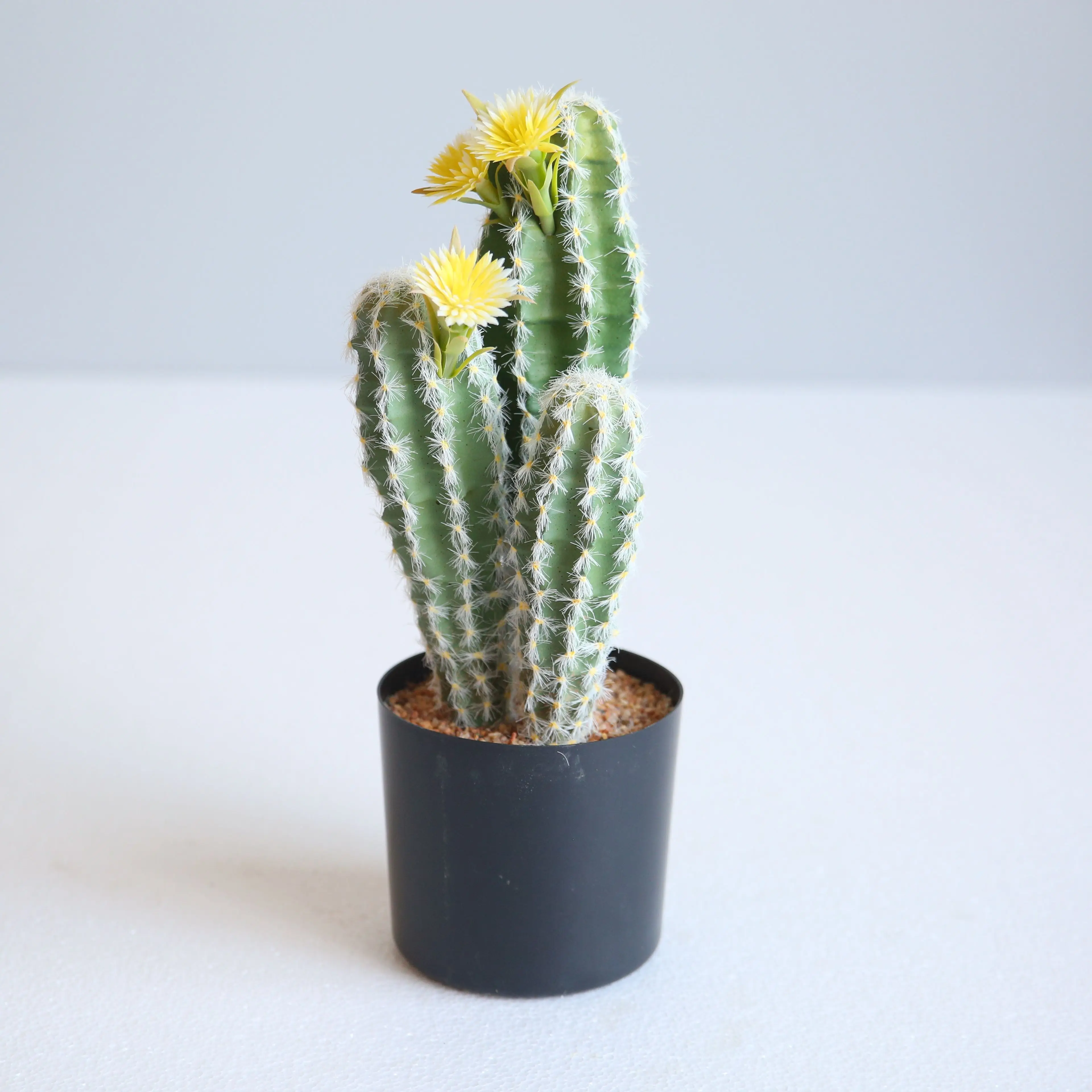 Artificial Saguaro Cactus Faux Plants 14 Inch with Black Pot for Home Office Store