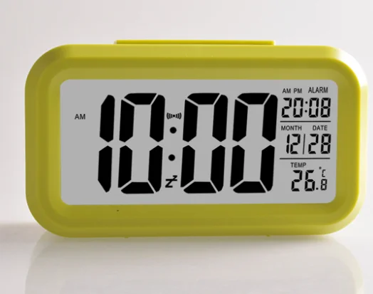 LED Digital Alarm Clock Electronic Smart Mute Clock Backlight Display Temperature & Calendar Snooze Function Alarm Clock