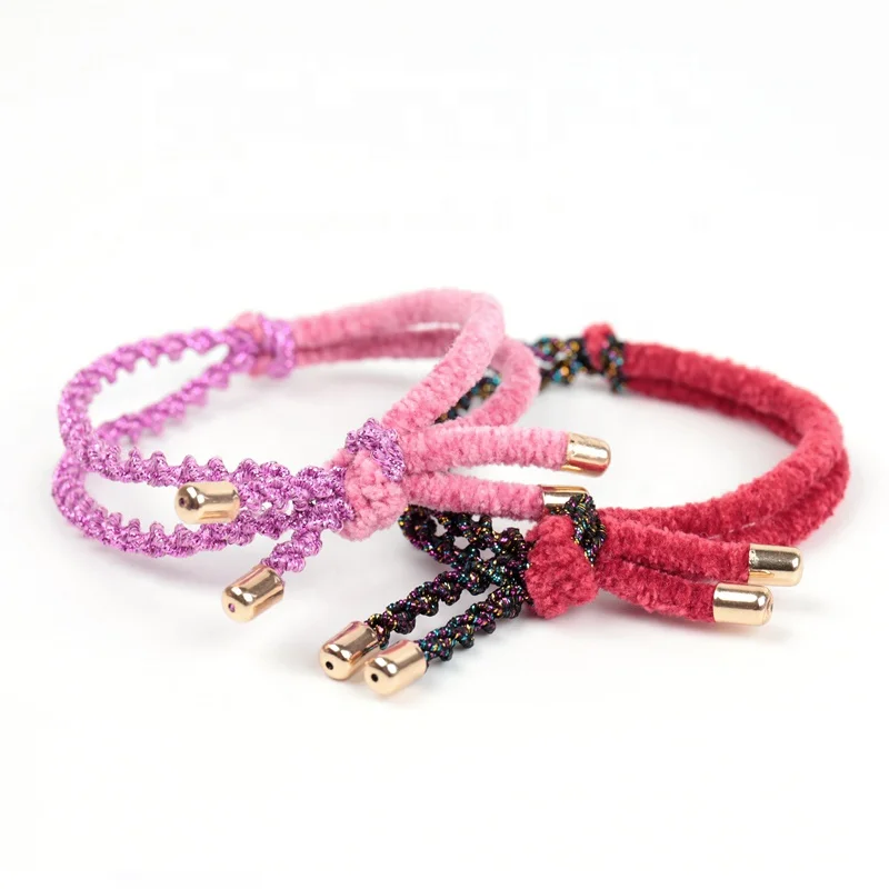 
Ins Stock Korean Design Fur Thread Velvet Winter Knot Hair Band Tie Ponytail Holder For Women 