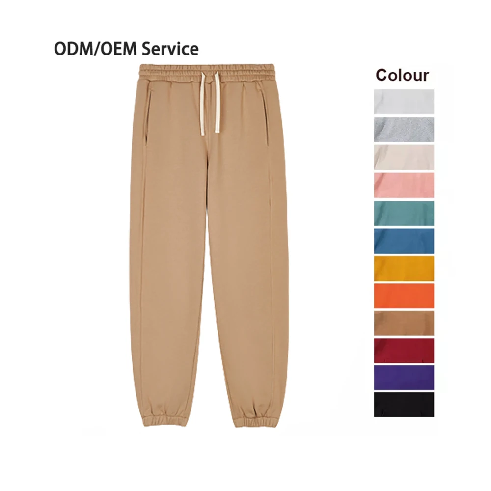 390gsm Wholesale OEM Fashion Trackpants Blank Sweatpants Custom Jogging Pants Printing Plain Fleece Nude Sweat Jogger Men