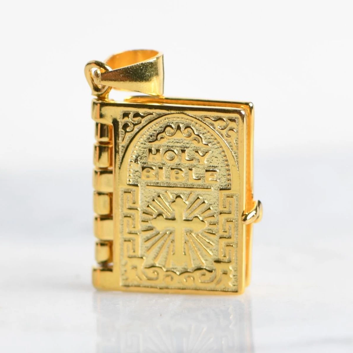 Trendy jewelry 925 sterling silver Vintage Christian Holy Bible Cross Pendant Necklace For Women men