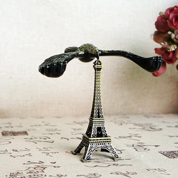 12cm Nordic Creative Metal Iron Tower Model Balance Bird Statue Home Office Home Decoration Accessories Gift