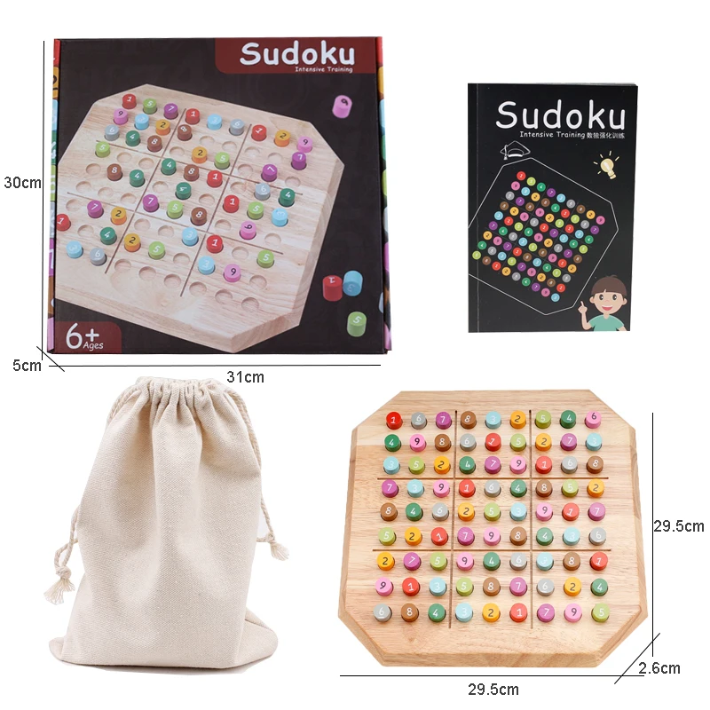 Math Educational Toys Kid Wooden Logic Thinking Sudoku Puzzle Blcoks Game  Math Teaching Aids Toys for Kids