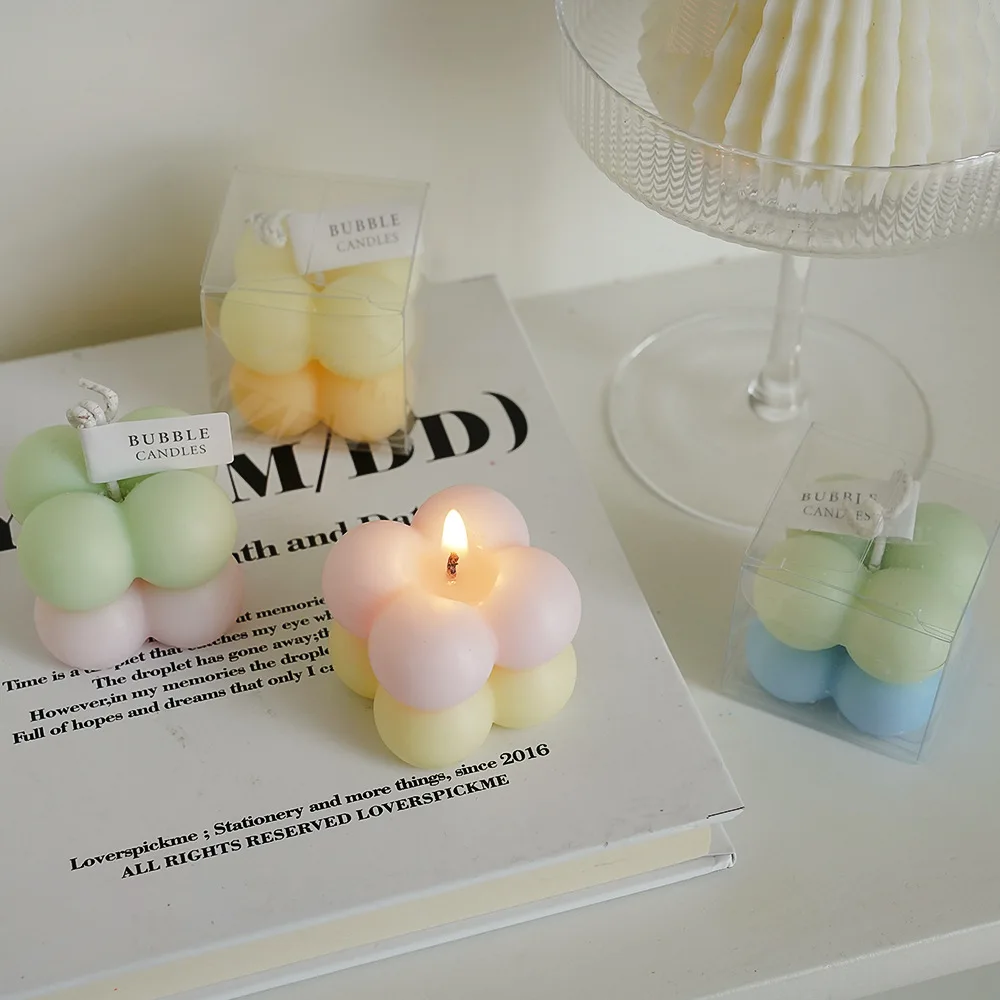 Wholesale Small Bubble Cube Candle Cute Mini Scented Candles Home Decor