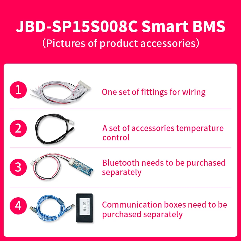 Аккумуляторная батарея jiabaida bms с интеллектуальным 48 в 15s 100A lifepo4 100ah pcb