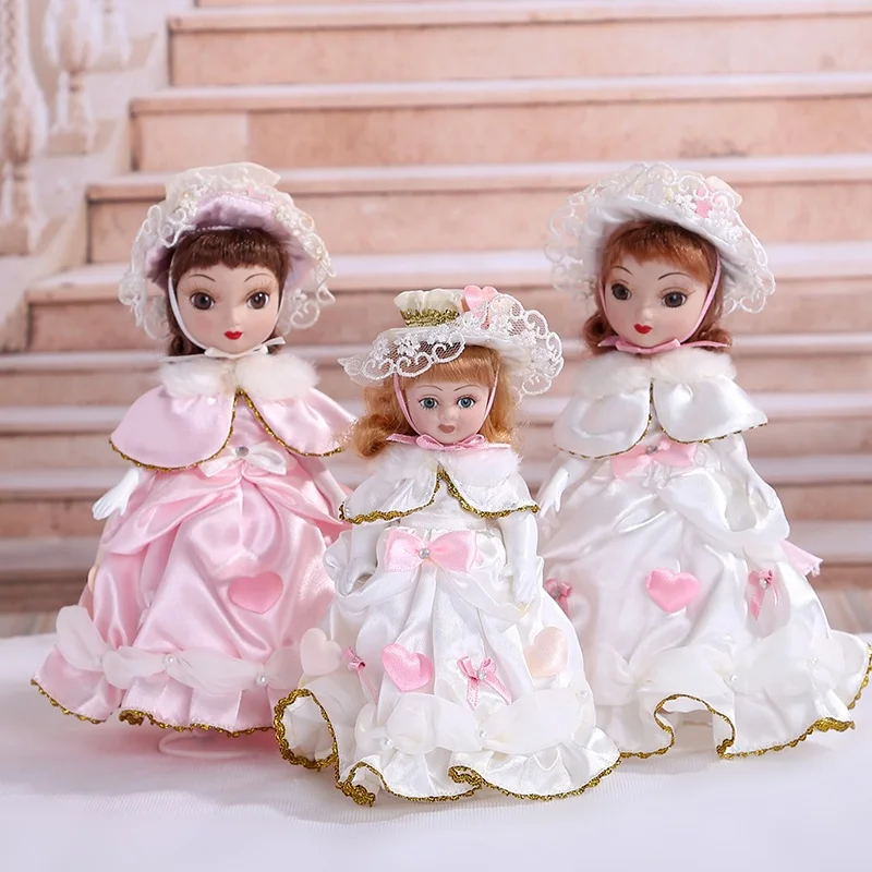 High end art decoration exquisite girls gift porcelain dolls girl luxury ceramic doll with dress