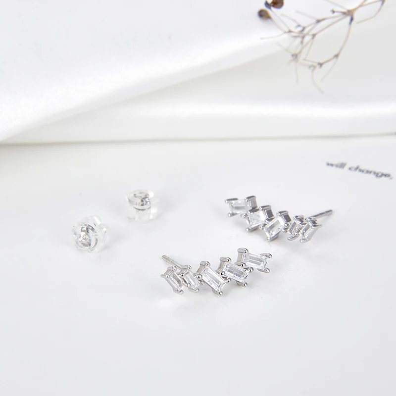 RINNTIN SE310 latest design 925 Sterling Silver Ear Cuff Crawler for Women Teen Girls Fashion Stud Ear Climber Jackets