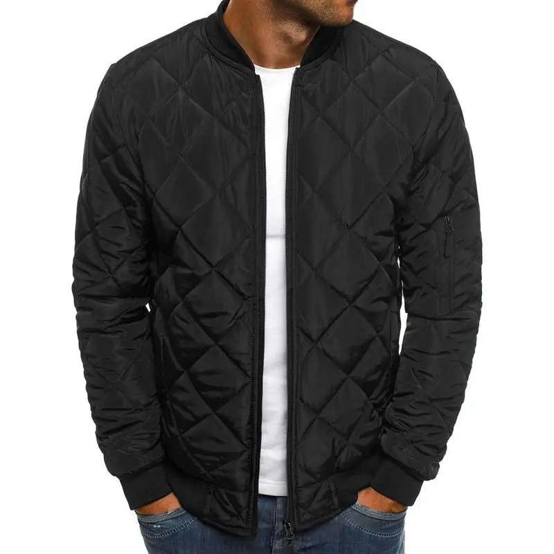 Cost Effective Winter Premium Custom Made Warm Down Plain Dyed Bomber Waterproof Puffer Quilted Jackets For Men With Logo