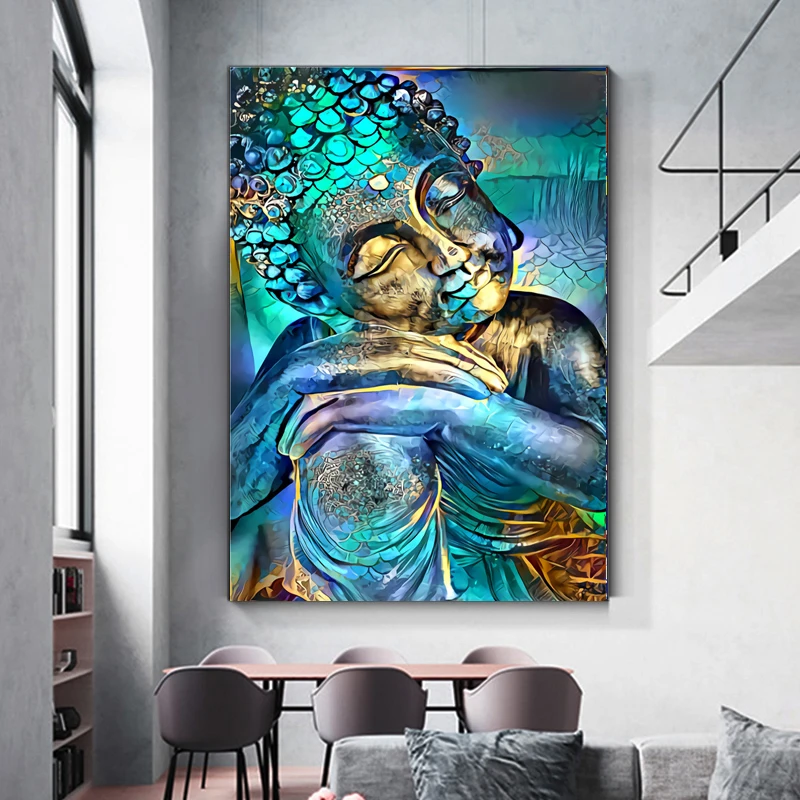 Street Graffiti High Quality Abstract Buddha Religion Art Canvas Wall Art Buddha Picture Canvas Painting