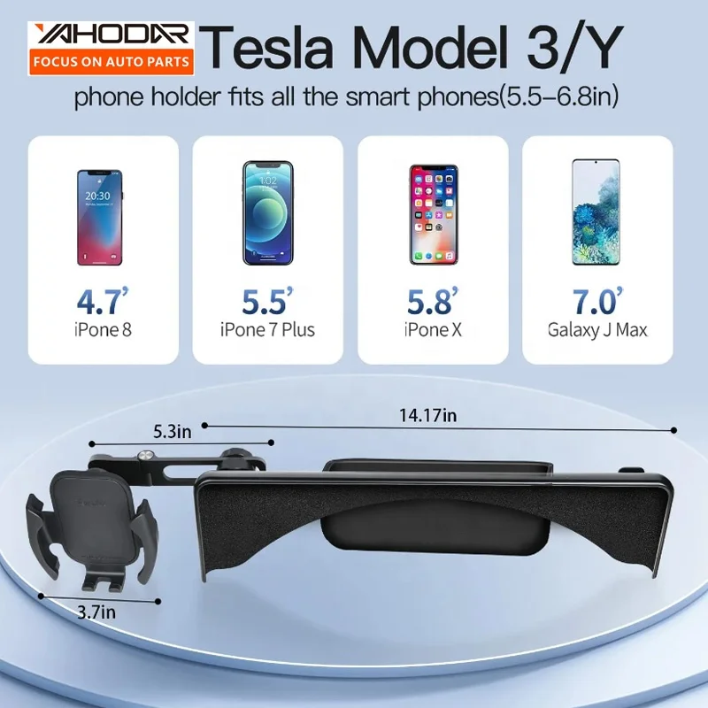 Phone Car Holder Dashboard Screen Mounted Phone Holder And Charger For Tesla Model 3 Model Y