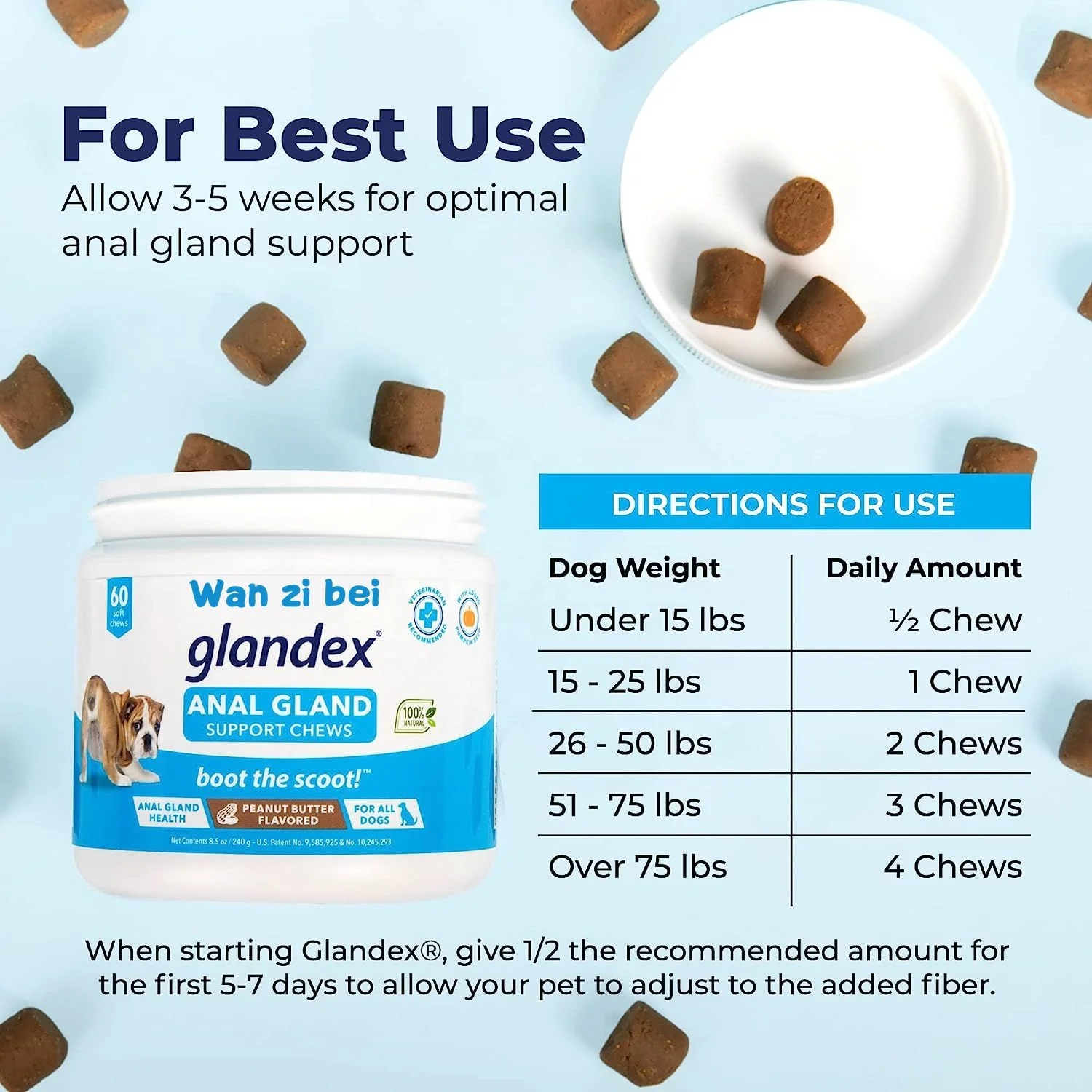 Glandex Anal Gland Soft Chew Treats with Pumpkin for Dogs Digestive Enzymes - Pumpkin Supplement