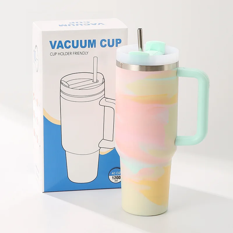 Hot Sale 40oz Insulated Stainless Steel Vacuum Tumbler Cup Travel Camping Double Wall Stainless Steel Tumbler With Handle