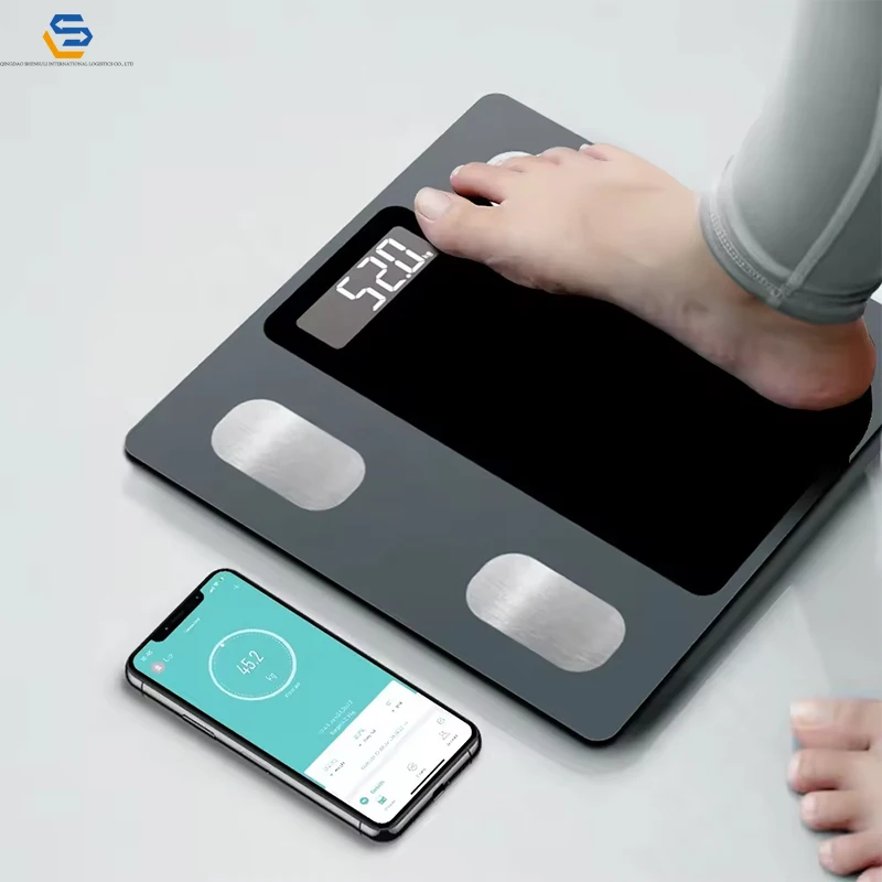 QDshensuli LED Electronic Digital Weight Scale Body Fat Smart Household Weighing Balance Connect Composition Weight Scale