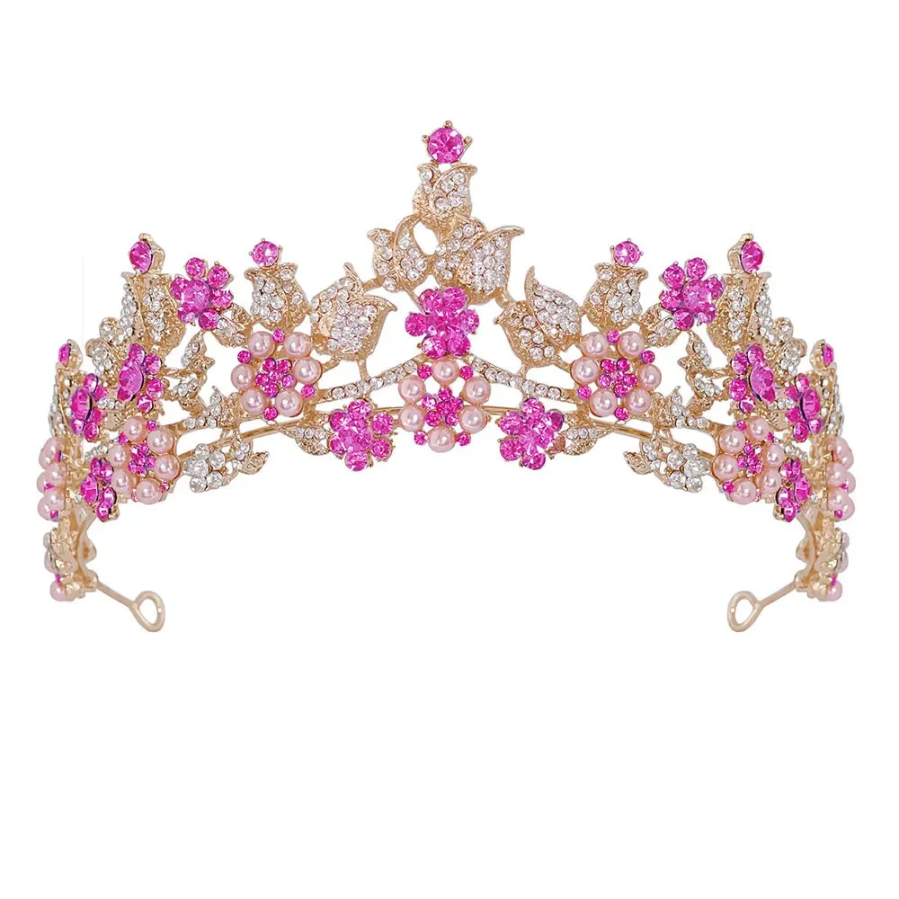 ROMANTIC High Quality Rose Flower Wedding Tiara Crown Princess Tiaras and Crowns for Women