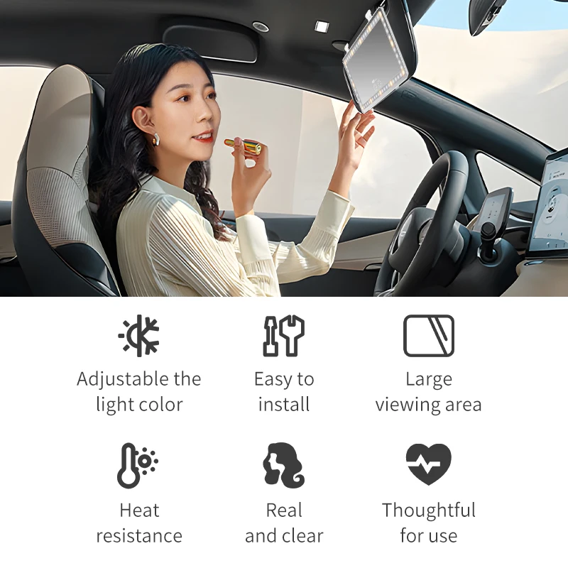 New Product Ideas 2024 Hot Sale Car Vanity Makeup Mirror Rechargeable LED Light Touch Sensor Switch All Car Universal Sun Visor