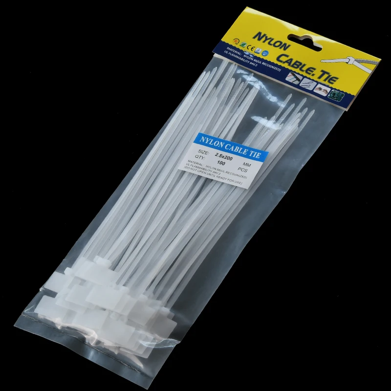 China Manufacturer Marker Nylon Cable Ties 3.6*200mm or 4 inch Cable Tie Label Cable Ties ECO Material Free Samples
