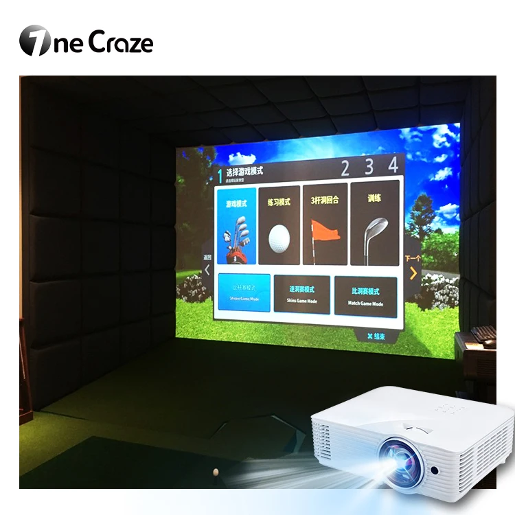 Factory Direct Golf Simulator Indoor Family Golf Screen Interactive Projection AR Golf Sport Simulator For Sport Amusement Park