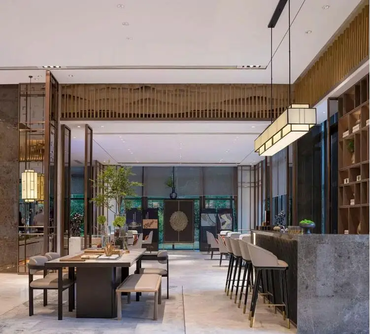 Modern light luxury simple solid wood negotiation table and chair hotel reception chair combination