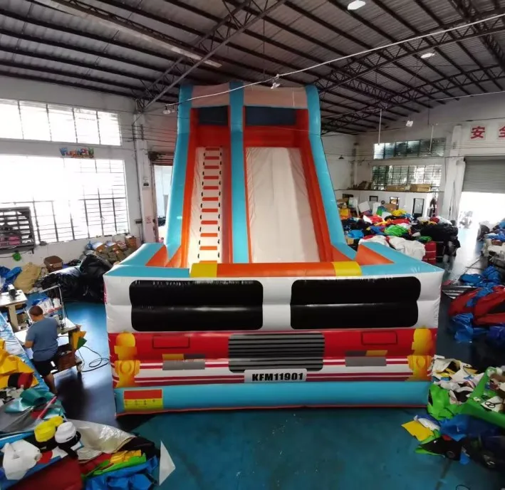 Fashionable fire truck foam bounce house for children commercial foam inflatable fire truck slide customized for sale
