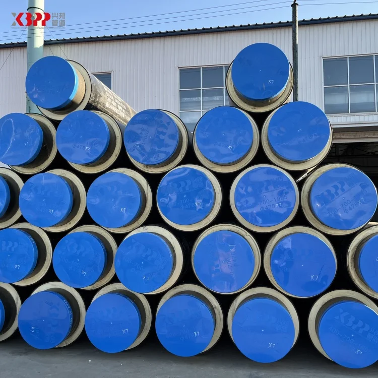 underground API 5L high density polyethylene HDPE polyurethane foam PUR pre-insulated pipe from chinese manufacturer