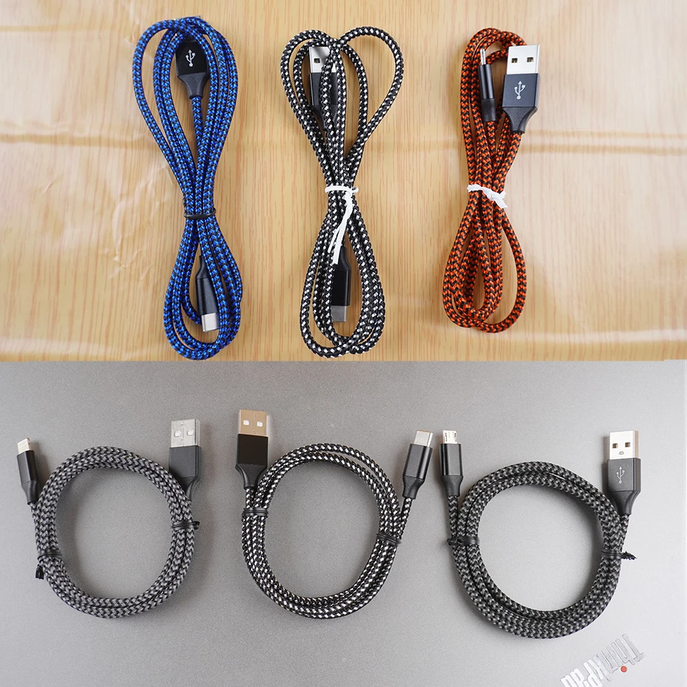 Hot Selling Nylon Braided USB Charging Cable Type C 1m 2m Custom Logo Mobile Type C Cable Fast Charging Usb C Cable for iphone