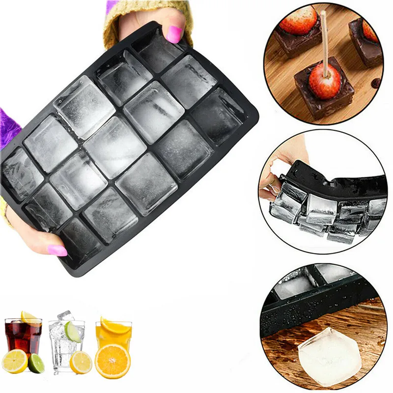 Wholesale Cross-Border Hot Selling 15 Grid Edible Grade Silicone Ice Cube With Lid Easy To Remove Mold Making Ice Maker