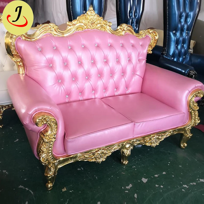 Two Seater Leather Royal Throne Sofa In White Color JC-J200