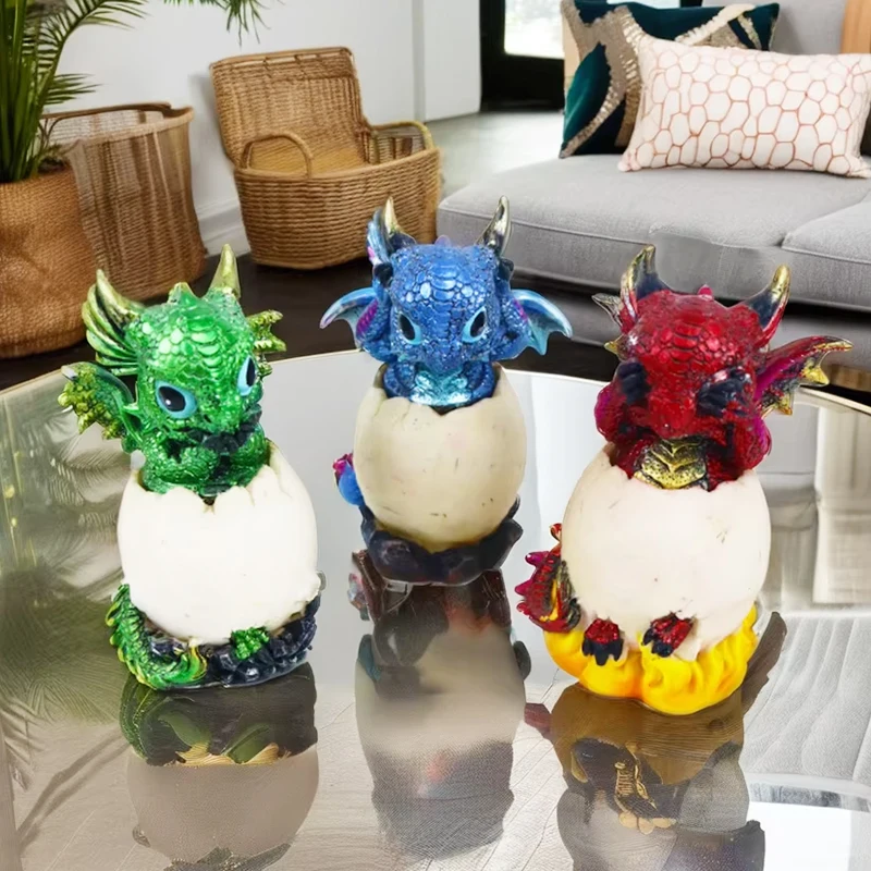 Креативный ручной работы не видя не слушая не говорящий дракон декор из смолы дракон яйцо со статуей дракона