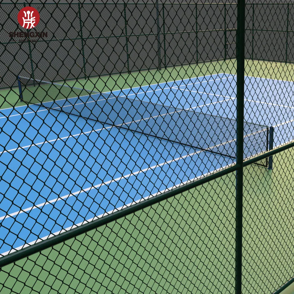 Tennis Court Fence Netting PVC Coated Chain Link Wire Mesh Fence for Tennis Court With Post