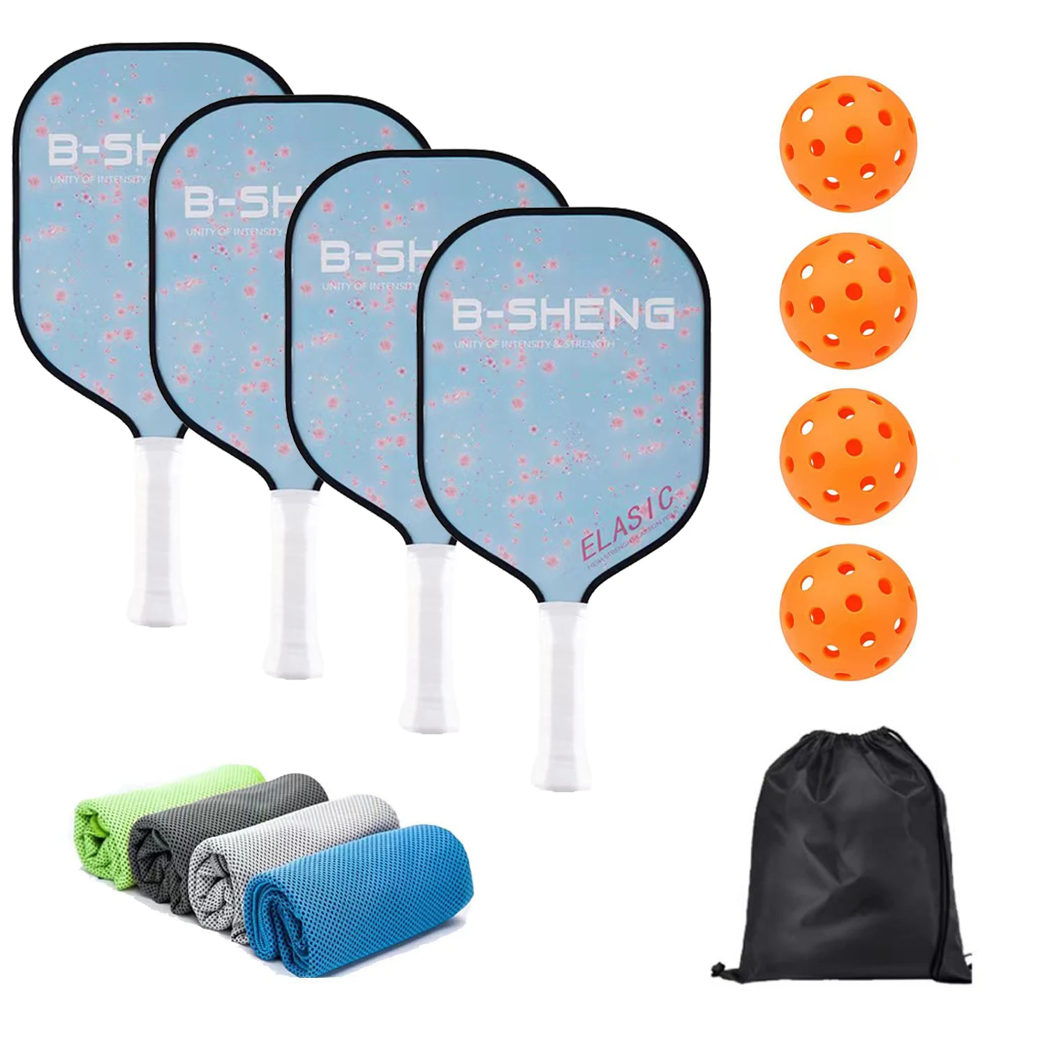 USAPA custom PP Polyester core aluminum honeycomb 3K Carbon fiber composite T700 pickleball paddle set