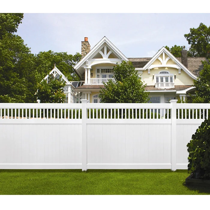 Outdoor Decorative Vinyl Privacy Fence Panel 6ft Garden Fence with Plastic PVC Slat for house