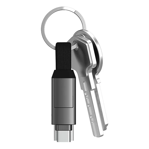 Keychain Phone Charger 6 in 1 Mini Magnetic Usb Cable For iphone/ Android Key Ring data Cable