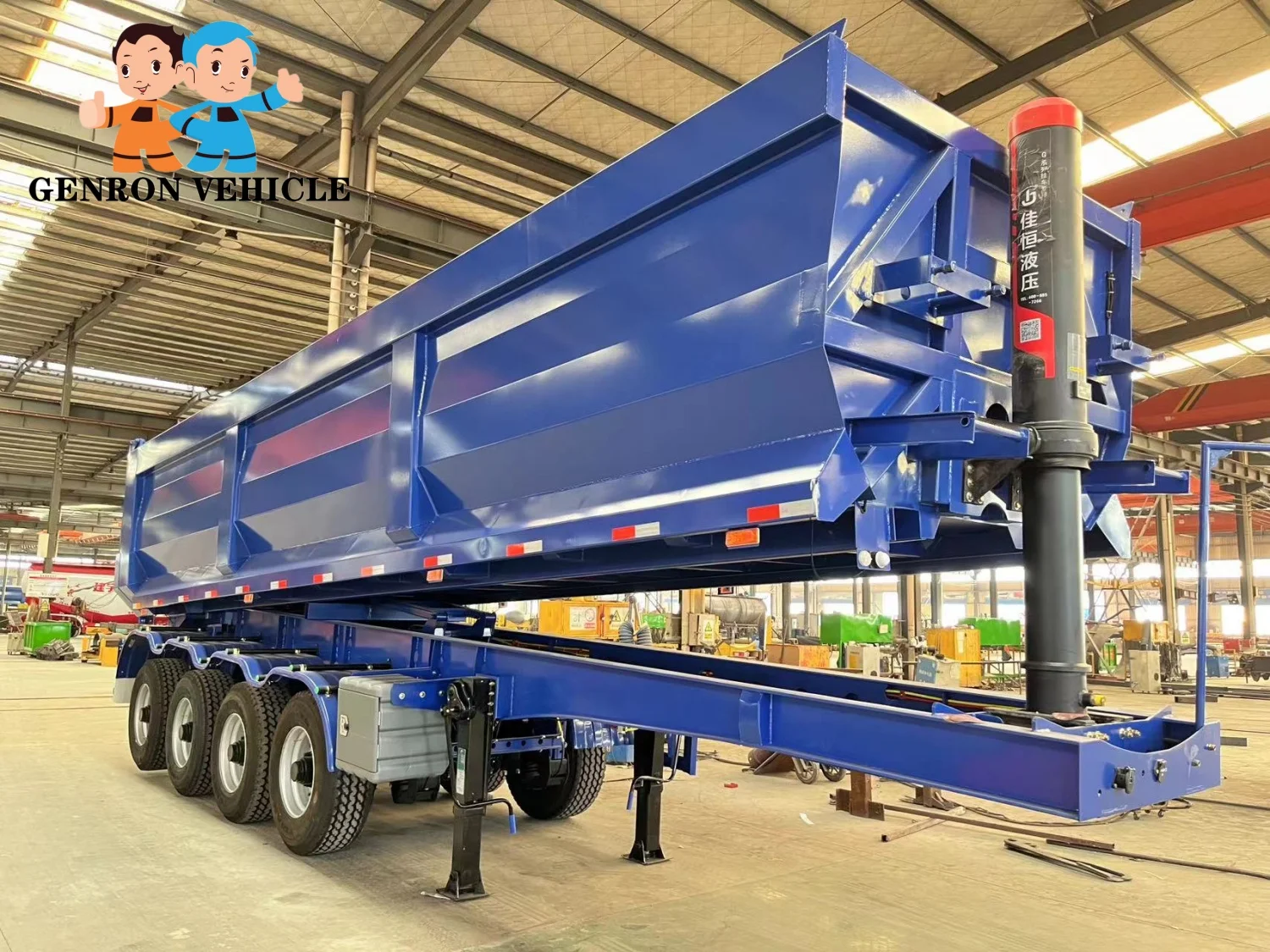 4 axles 50 tons  35000L single tires rear tipper semi trailer with 385/65 R22.5 tires for Senegal